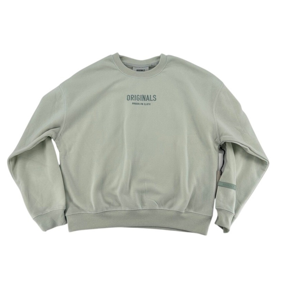 Originals Brooklyn Cloth Logo Crewneck Sweatshirt Sage Green NWT M - Picture 11 of 13